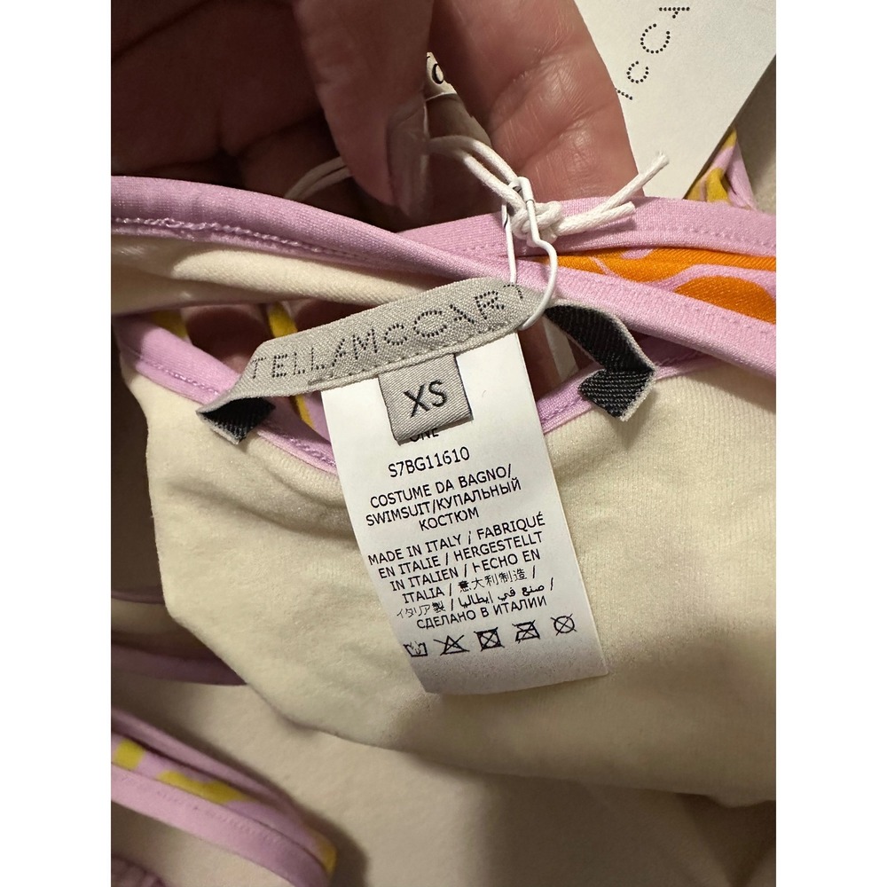 Stella McCartney Swimsuit Women XS Pink Yellow New Smile Print S7BG11610 - Picture 9 of 9